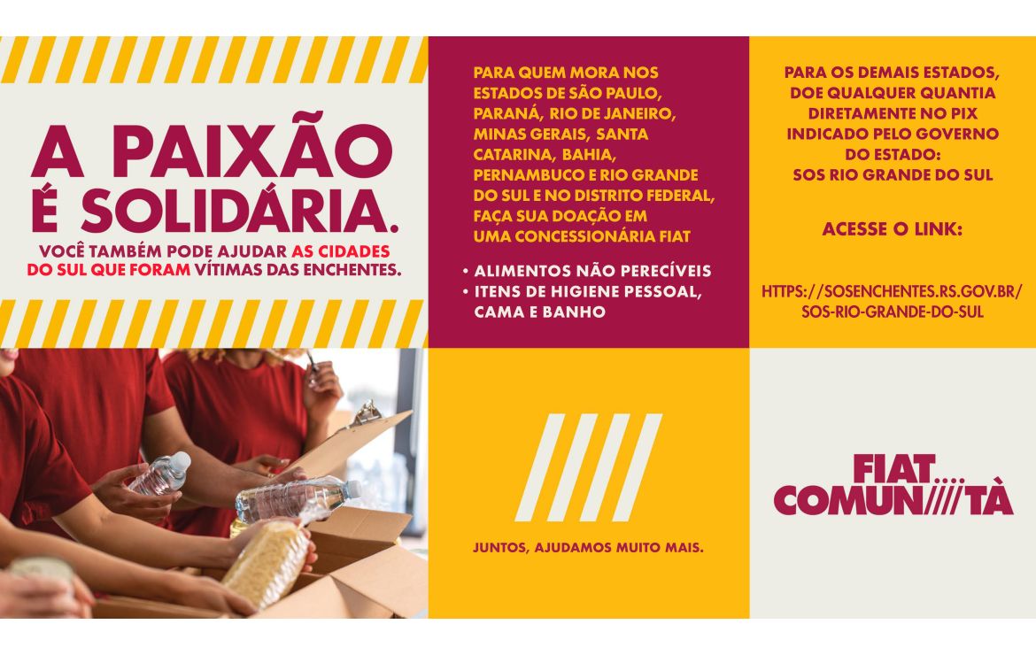 campanha a paixao e solidaria fiat comunita doacoes para as vitimas das enchentes rs