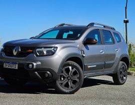renault duster iconic plus 1 3 turbo 2025 cinza cassiopee com pack outsider frente parado 2