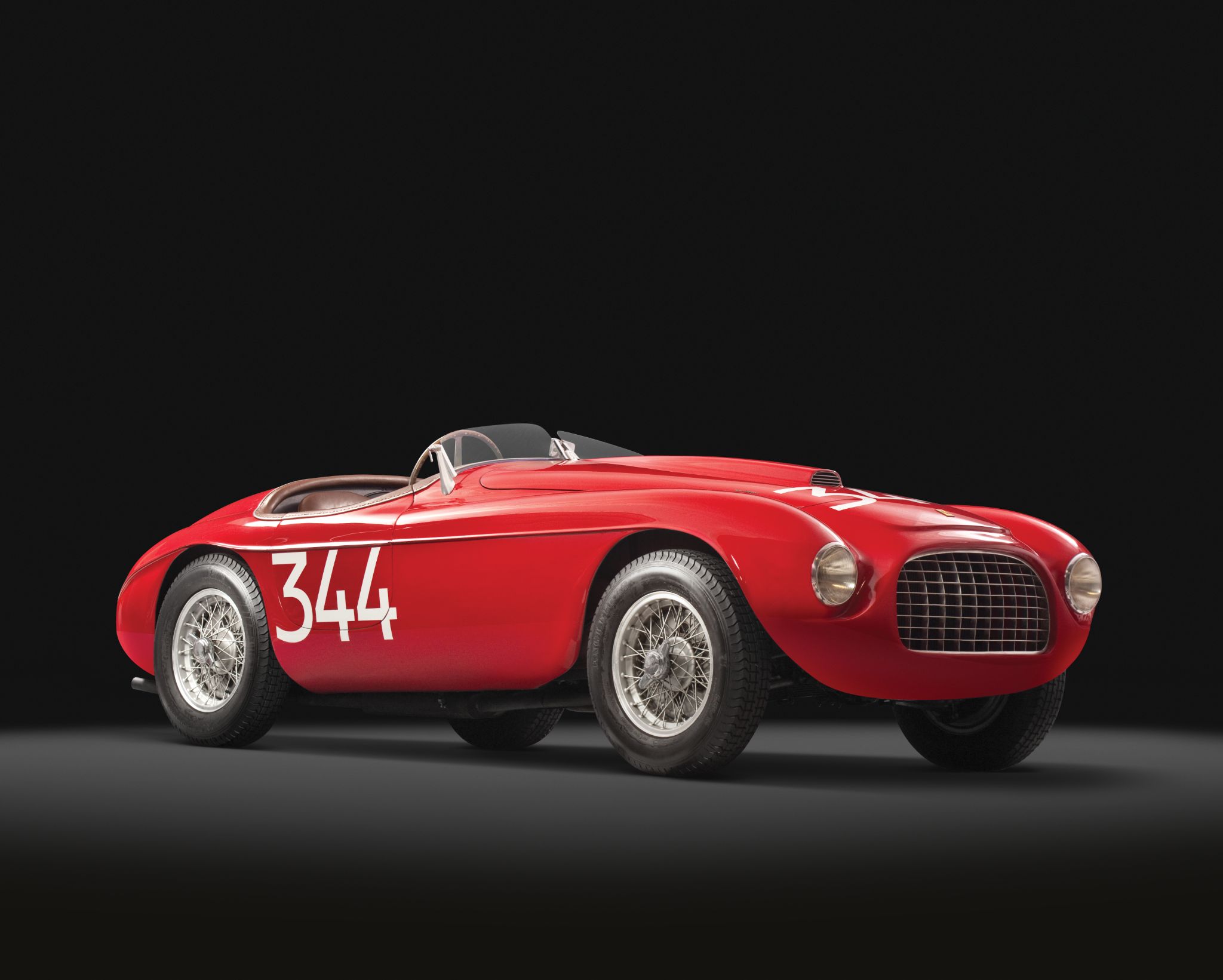 ferrari 166 mm barchetta vermelha frente parada