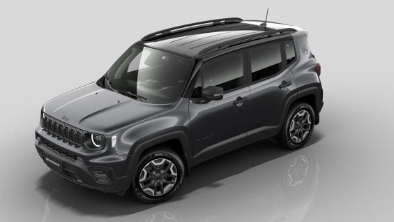 Jeep Renegade Altitude 2025 cinza granite crystal frente visto de cima
