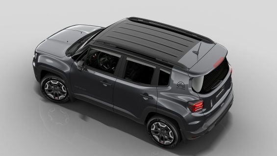 Jeep Renegade Altitude 2025 cinza granite crystal traseira vista de cima