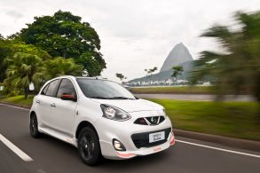 nissan march rio 2016 branco frente em movimento pão de açúcar