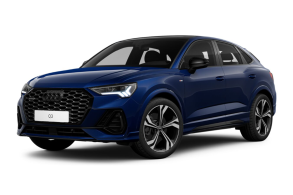 Audi Q3 Sportback Performance Black Plus 2024 azul frente parado