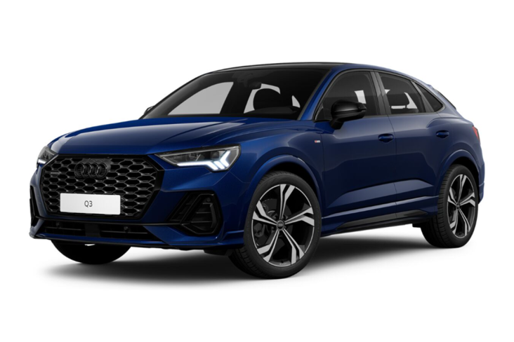 Audi Q3 Sportback Performance Black Plus 2024 azul frente parado