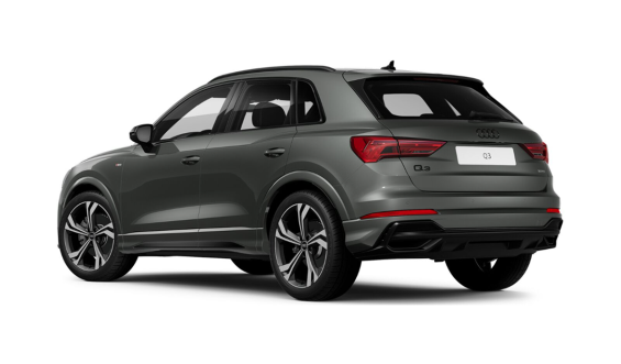 Audi Q3 Performance Black Plus 2024 cinza traseira parado