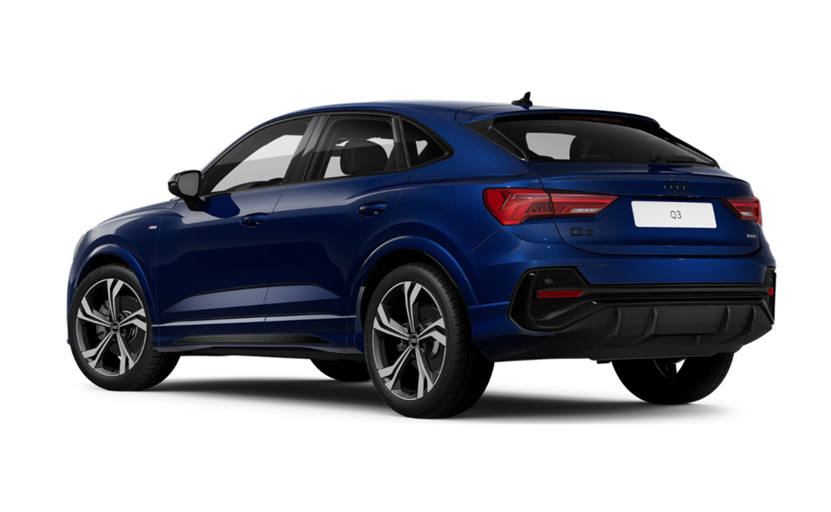 Audi Q3 Sportback Performance Black Plus 2024 azul traseira parado