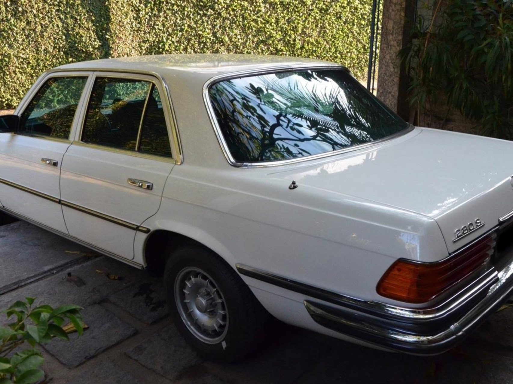 mercedes benz 280s 1979 branco traseira