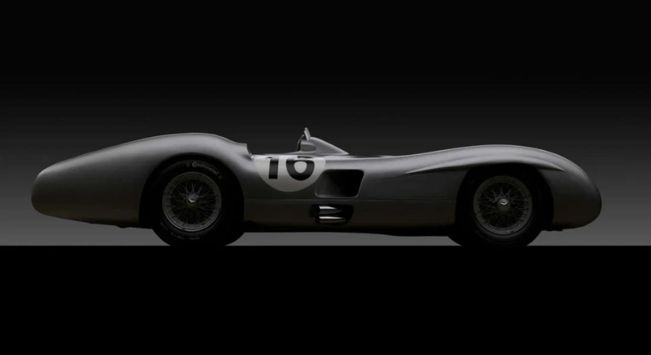 Mercedes Benz W196 Streamliner prata lateral