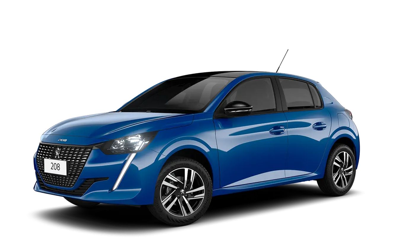 PEUGEOT 208 ALLURE TURBO 2024 AZUL FRENTE E LATERAL