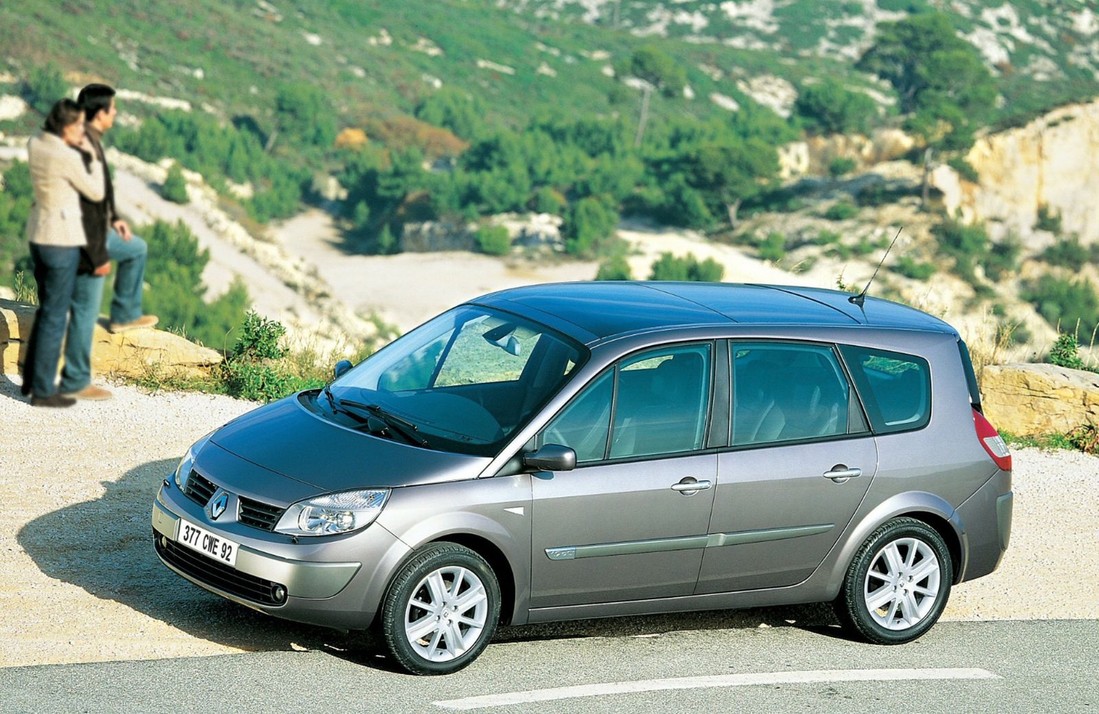 RENAULT GRAND SCENIC 2008 CINZA FRETE E LATERAL