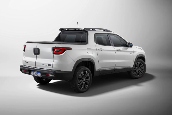 Fiat Toro Tributo 125 branco traseira e lateral