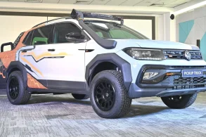 Protótipo indiano caminhonete volkswagen t cross frente