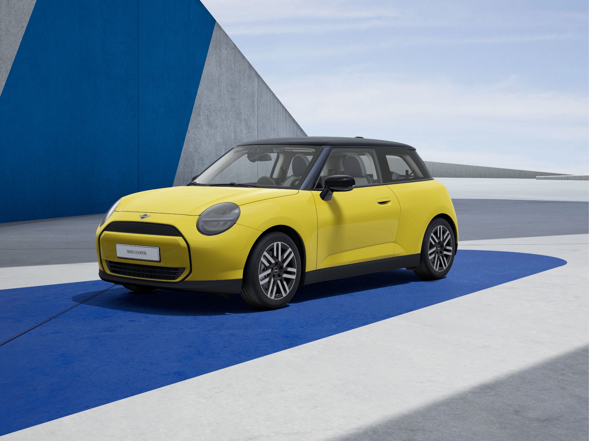 Mini Cooper E 2025 amarelo frente (2)