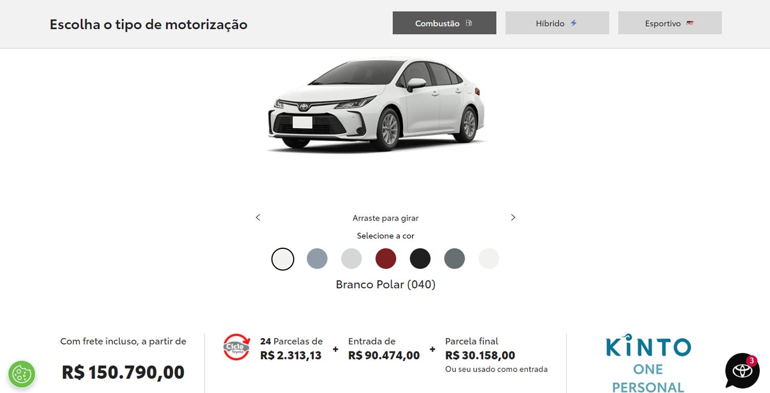 PREÇO COROLLA BRASIL