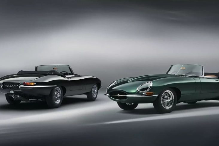 Jaguar Classic E‑type novo preto e verde