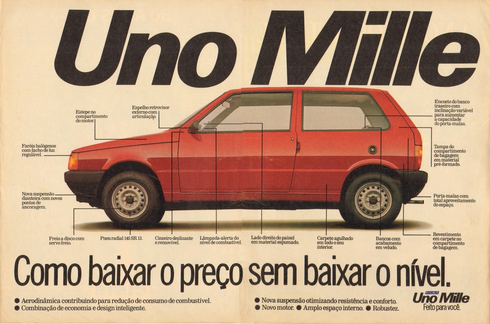 uno mille 1990 propaganda divulg fiat