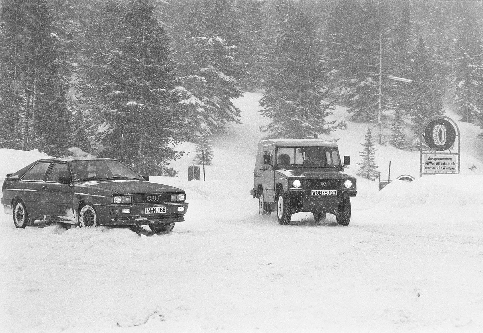 audi quattro volkswagen iltis na neve