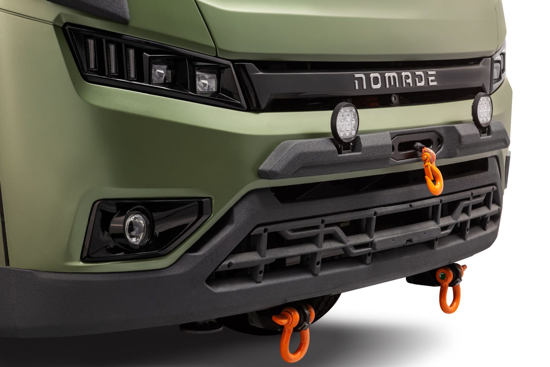 Marcopolo Motorhome NOMADE verde detalhe frente