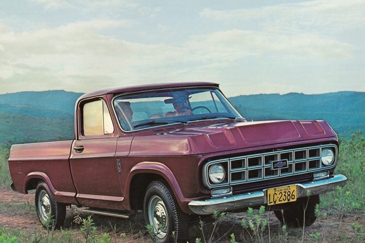 chevrolet c10 1974 vinho frente parada