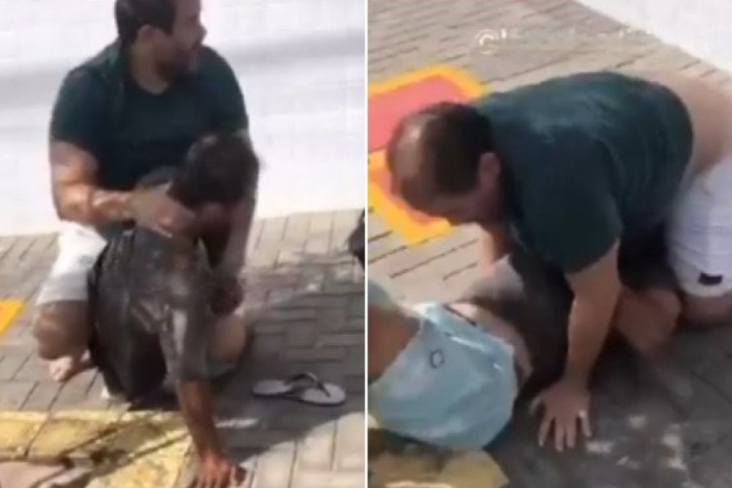 Entregador é agredido com golpes de jiu jitsu após se recusar a subir com pedido