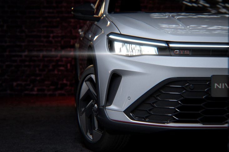 Volkswagen Nivus GTS 2026 Branco Cristal dianteira farol