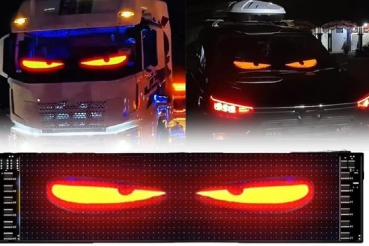 olhos de led em parabrisa
