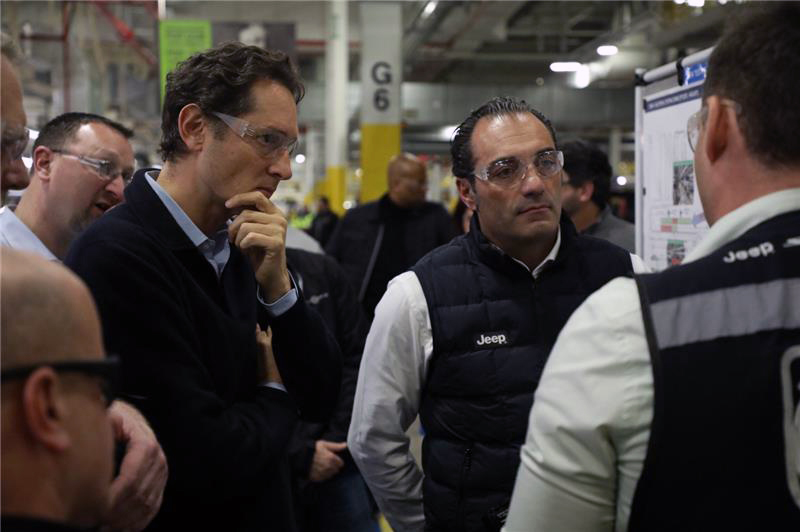 John Elkann Antonio Filosa Sterling Heights Assembly Plant Visit Feb 3 2025
