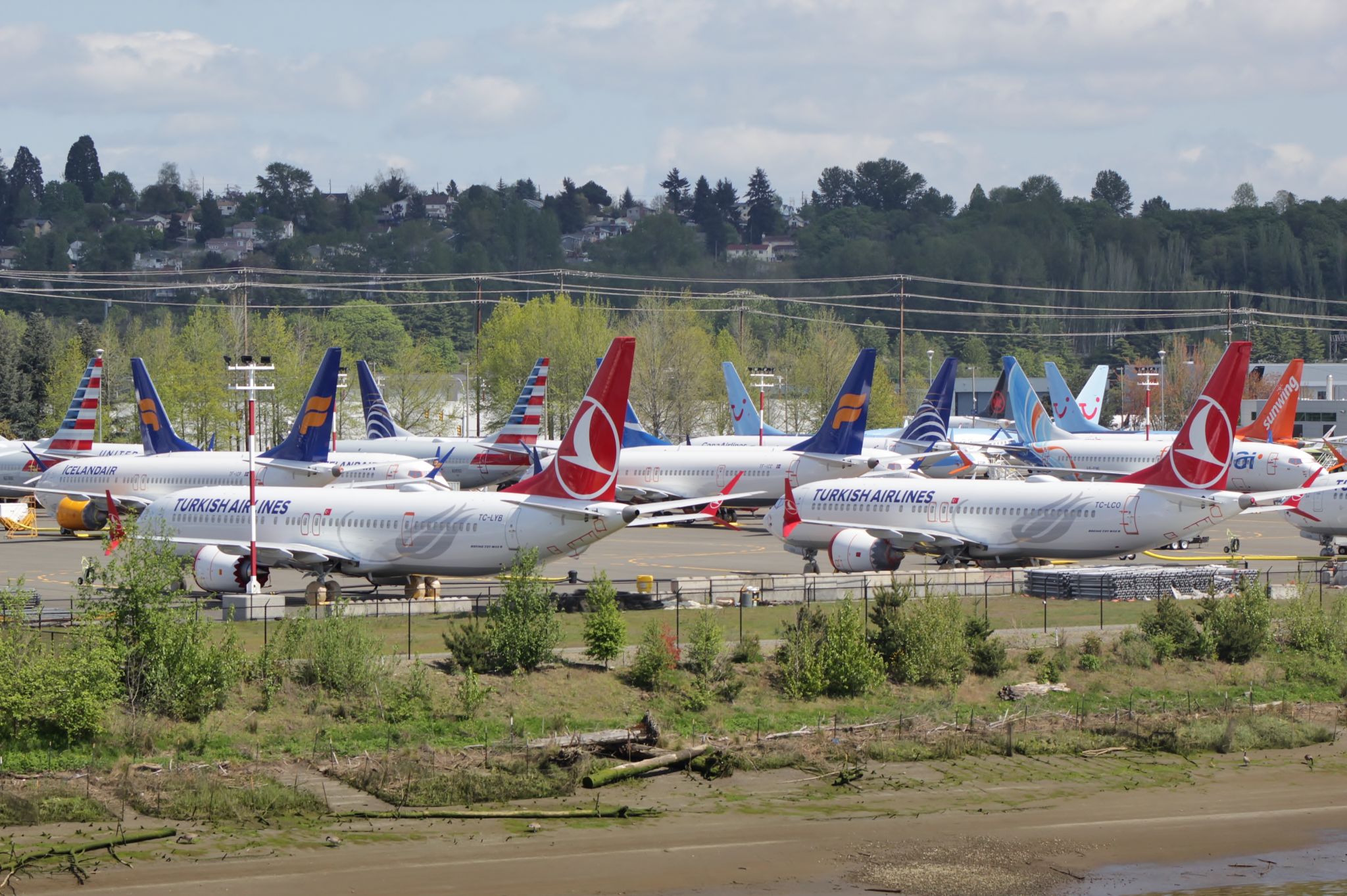 Com suspensão do Boeing 737 MAX pátios ficaram lotados de aviões novos que não podia ser entregues FOTO Bruce Sounder