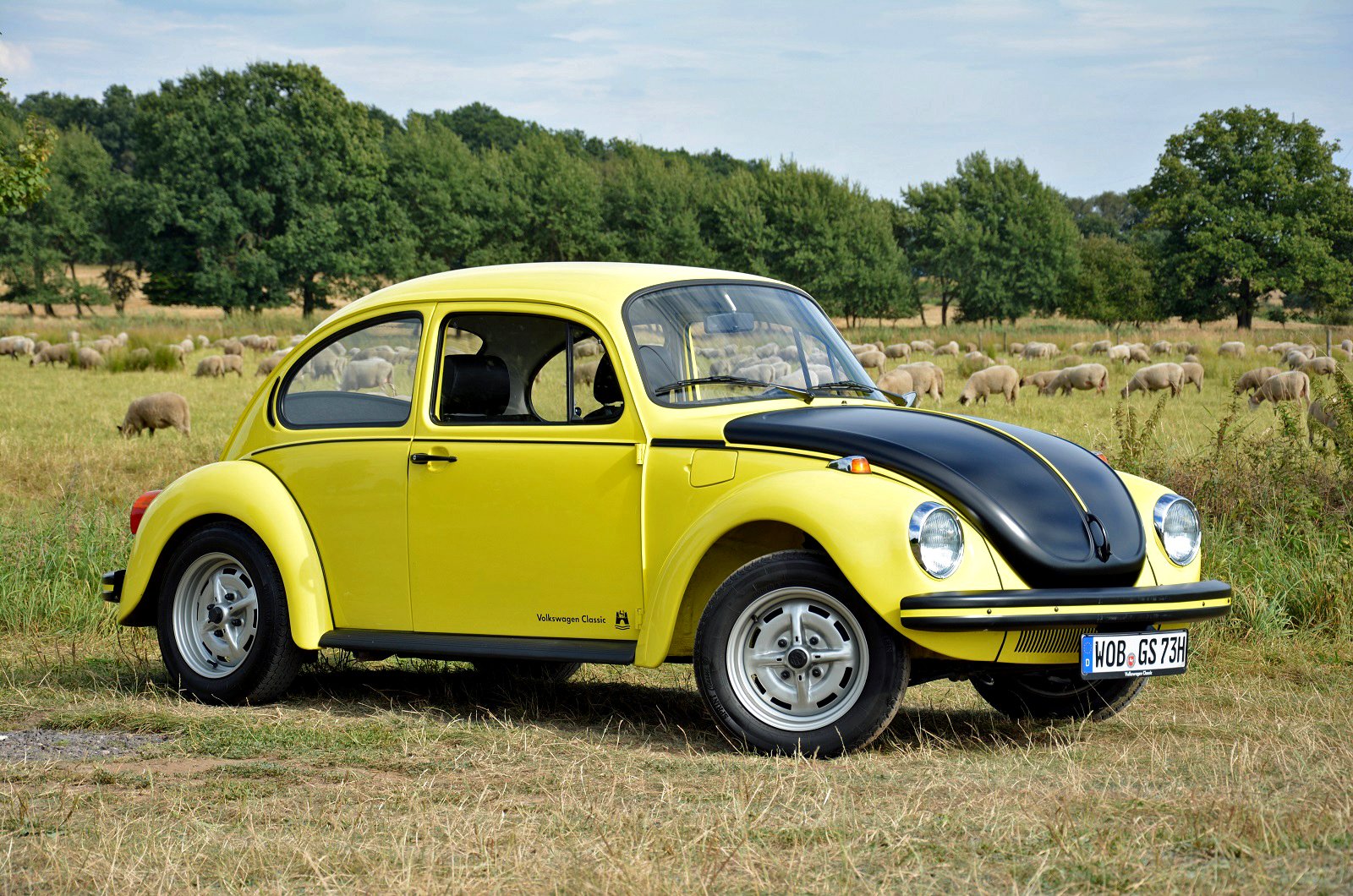 volkswagen fusca kafer gsr amarelo frente parado