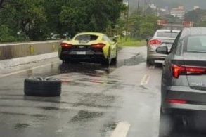 mclaren desprende a roda em via em florianopolis