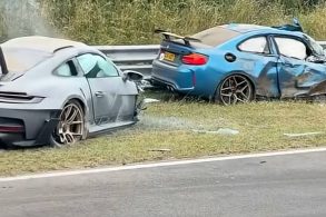 acidente entre BMW e Porsche