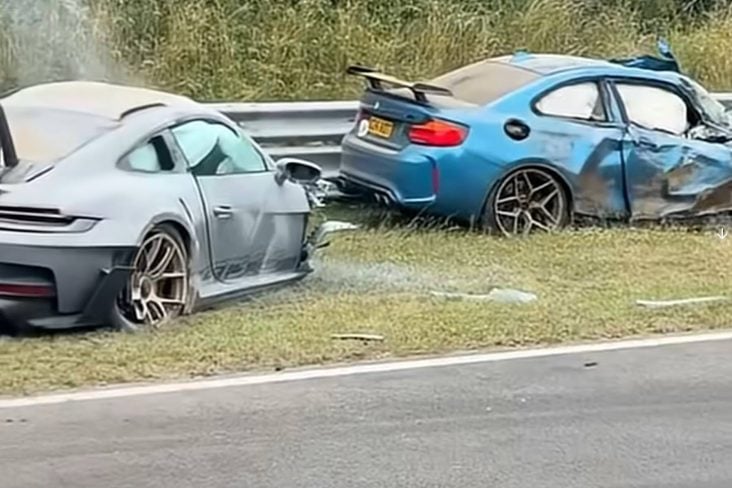 acidente entre BMW e Porsche