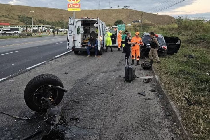 acidente Fabiano Menotti BR 040 Juiz de Fora capotamento corpo de bombeiros (1)