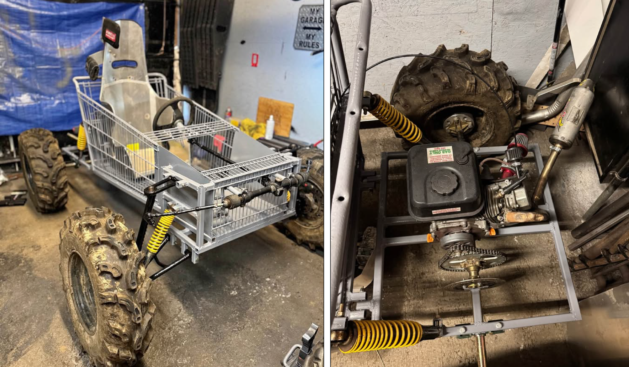 Carrinho de compras é convertido em Kart off-road
