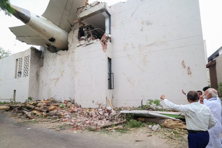 Destroços do voo Air India 171 FOTO Gabinete do Primeiro Ministro da Índia 2