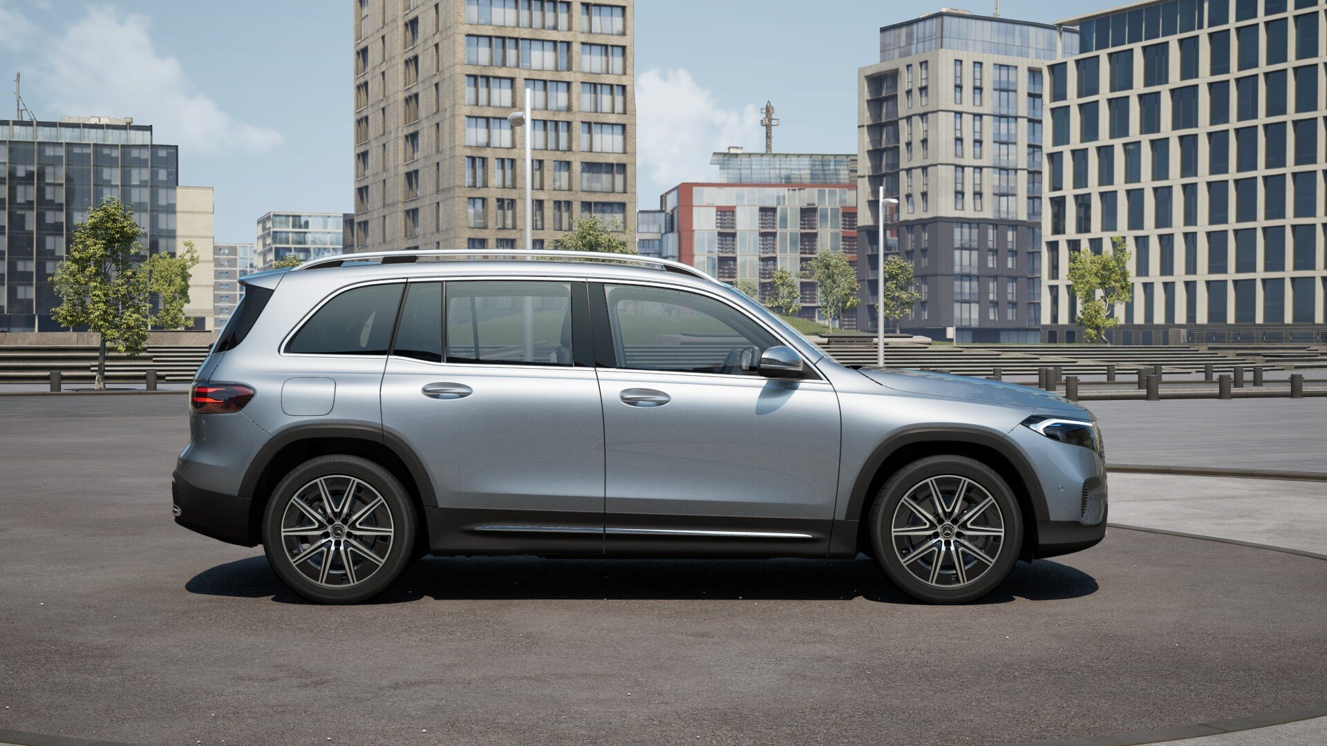 Mercedes Benz GLB 250+ 2025 cinza lateral