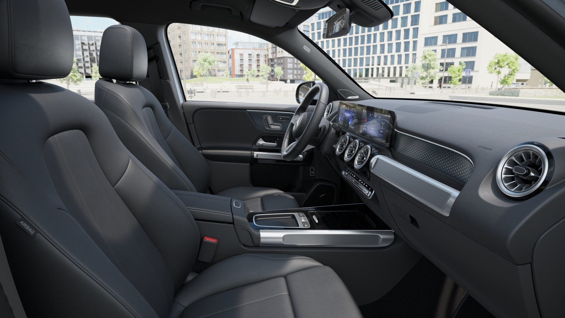 Mercedes Benz GLB 250+ 2025 interior visto de lado