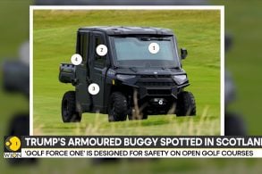 carrinho de golf blindado trump