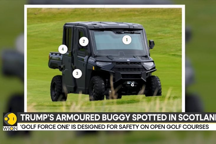 carrinho de golf blindado trump