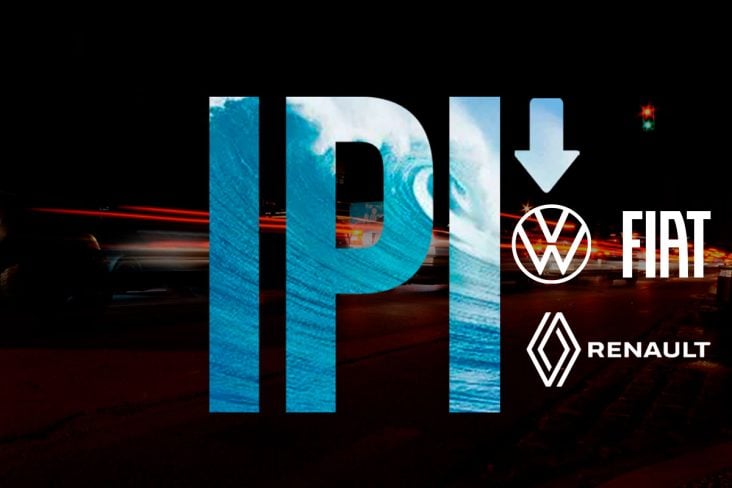 Baixa no preço dos carros 0km do Brasil devido as novas leis de sustentabilidade. Logos da Fiat, Renault e Volkswagen.