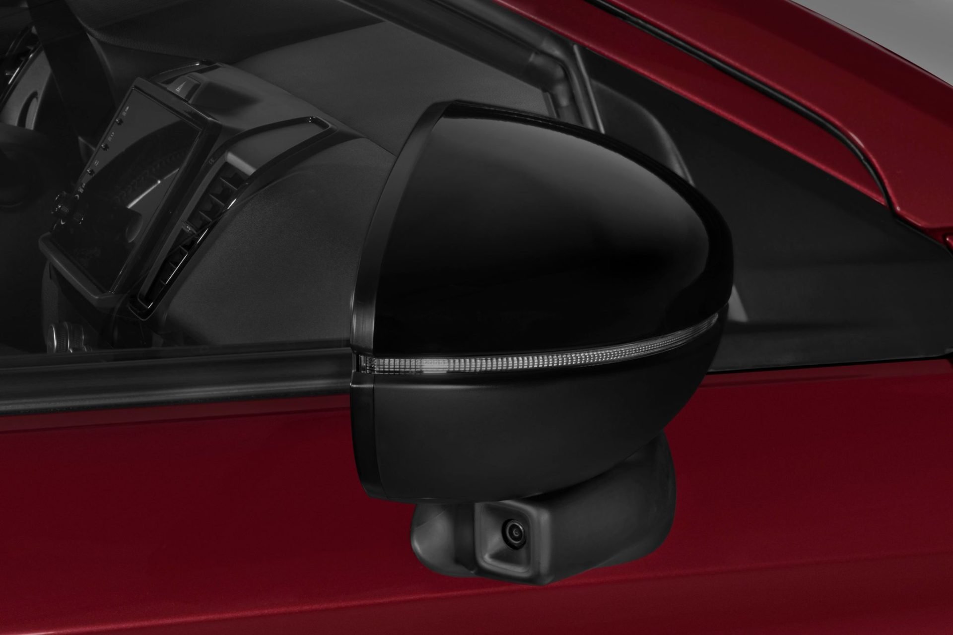 Honda City Hatchback Touring Sport vermelho Supernova retrovisor lane watch