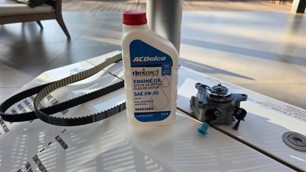 Óleo AC Delco 0w20 dexos1 gen 3 com correia dentada banhada a óleo da chevrolet e bomba de vácuo