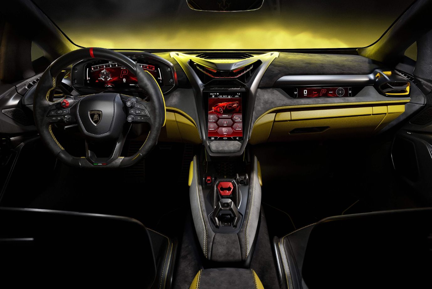 LAMBORGHINI FENOMENO 2026 AMARELO INTERIOR PAINEL QUADRO DE INSTRUMENTOS