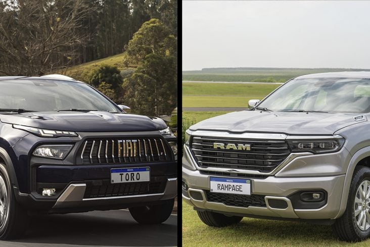 montagem comparativo RAMPAGE E TORO