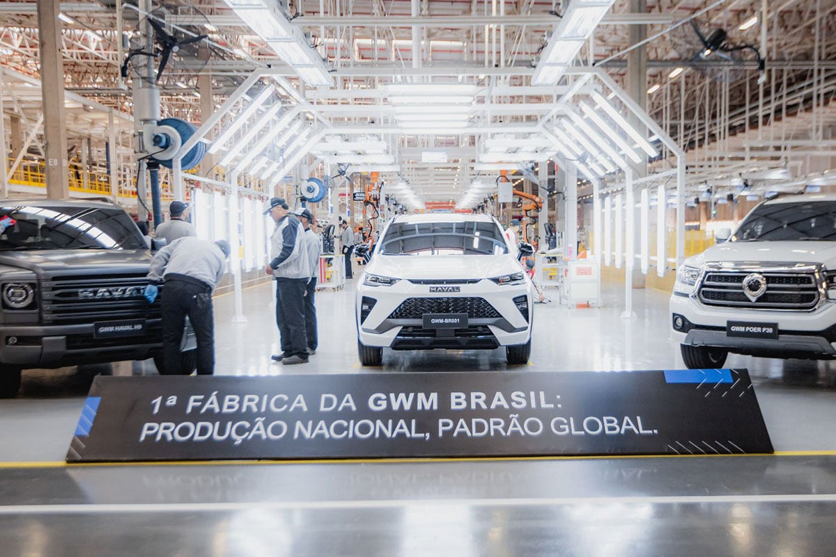 Fábrica da GWM faz SUV, picape e carro de 7 lugares
