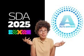 Logo Salão do automóvel de são Paulo, logo salão do automóvel de Xangai, uma mulher negra pensando, com dúvida de algo.
