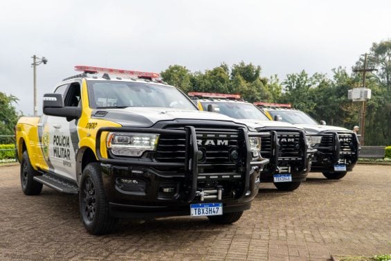 Viaturas ram 3500 limited longhorn 2024 polícia militar paraná pmpr fronteira frente