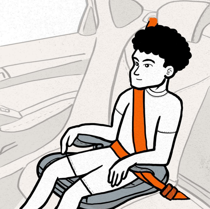 ilustração assento de elevação contran