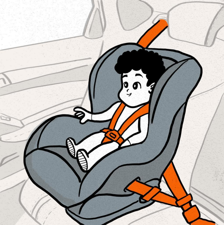 ilustração cadeirinha de carro contran