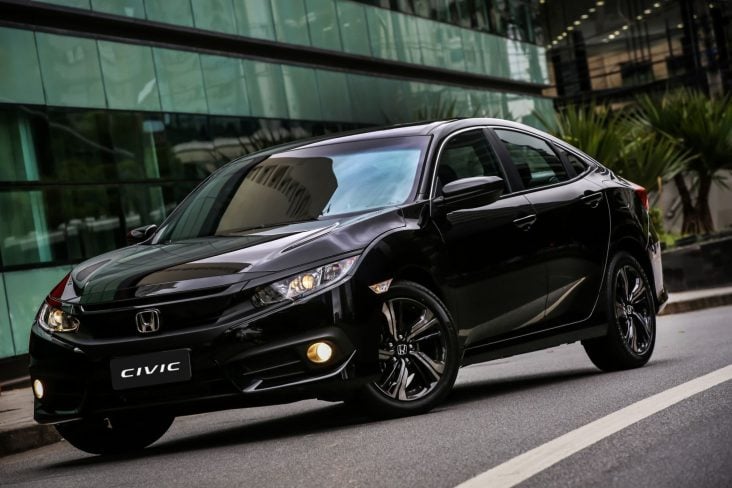honda civic sport 2016 preto frente parado